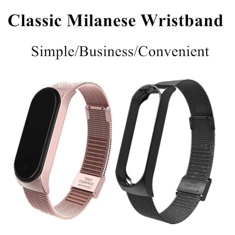 Metal Strap bracelet for Xiaomi mi band 7 6 5 3 4 strap Stainless Steel MiBand 4 Smart Wrist Strap for xiao mi miband 4 3 straps