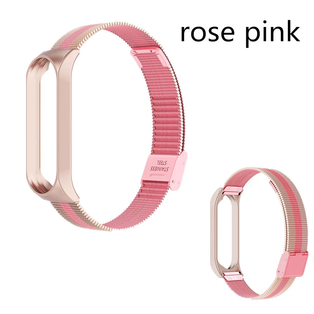 Metal Strap bracelet for Xiaomi mi band 7 6 5 3 4 strap Stainless Steel MiBand 4 Smart Wrist Strap for xiao mi miband 4 3 straps