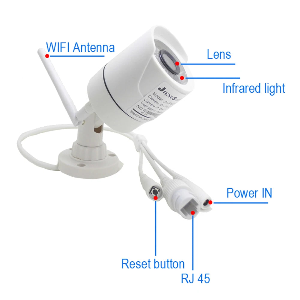 JIENUO Wireless IP Camera 5MP HD Audio Cctv Security Outdoor Waterproof 1080P Night Vision Surveillance Onvif Wifi Home Cam RTSP