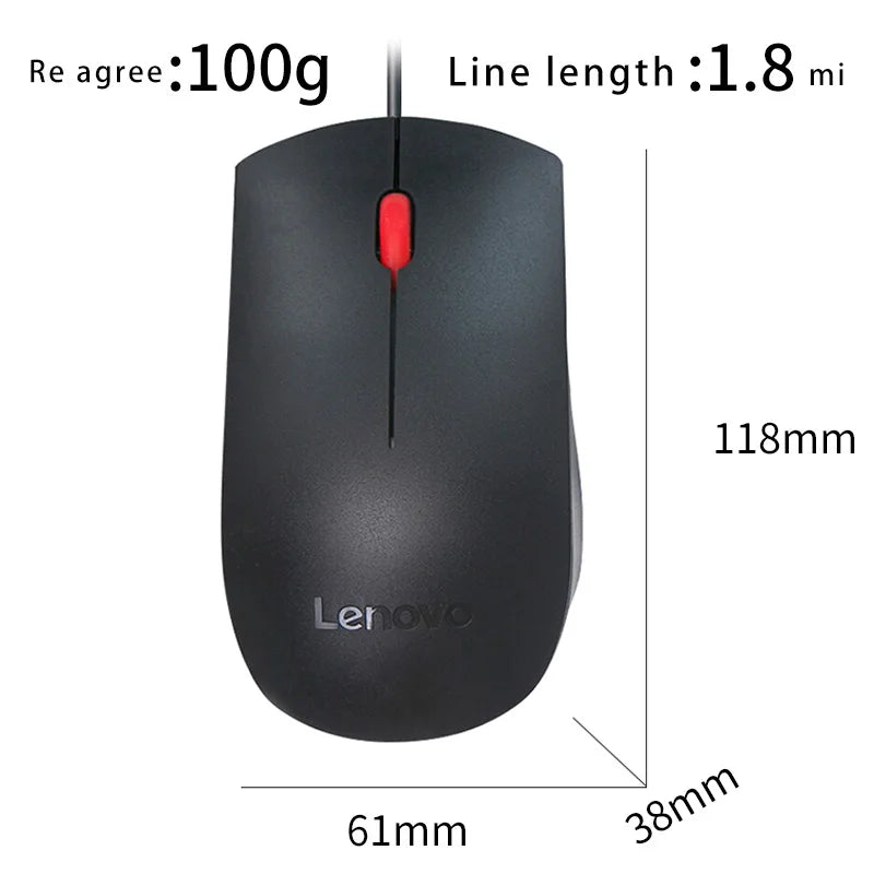 Mouse Lenovo Mouse Ems-537A Wired Mouse Office Mouse Black