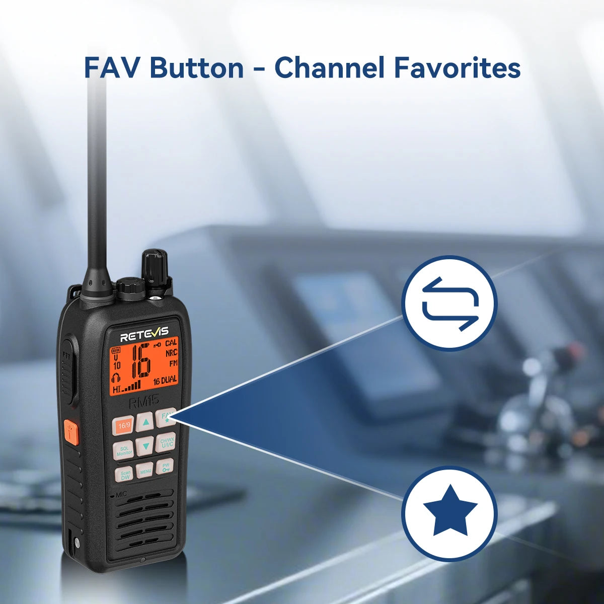 Retevis RM15 Marine Radio Transceiver VHF IP68 Waterproof Floating Radio handheld Portable Long Range Walkie Talkies for Boating