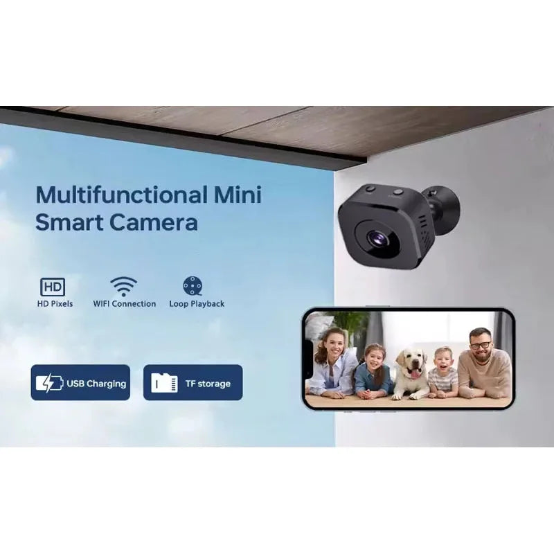 Security Camera 4K Mini Full Color Night Vision High Definition WiFi Monitor Waterproof Motion Detect Surveillance Smart Home