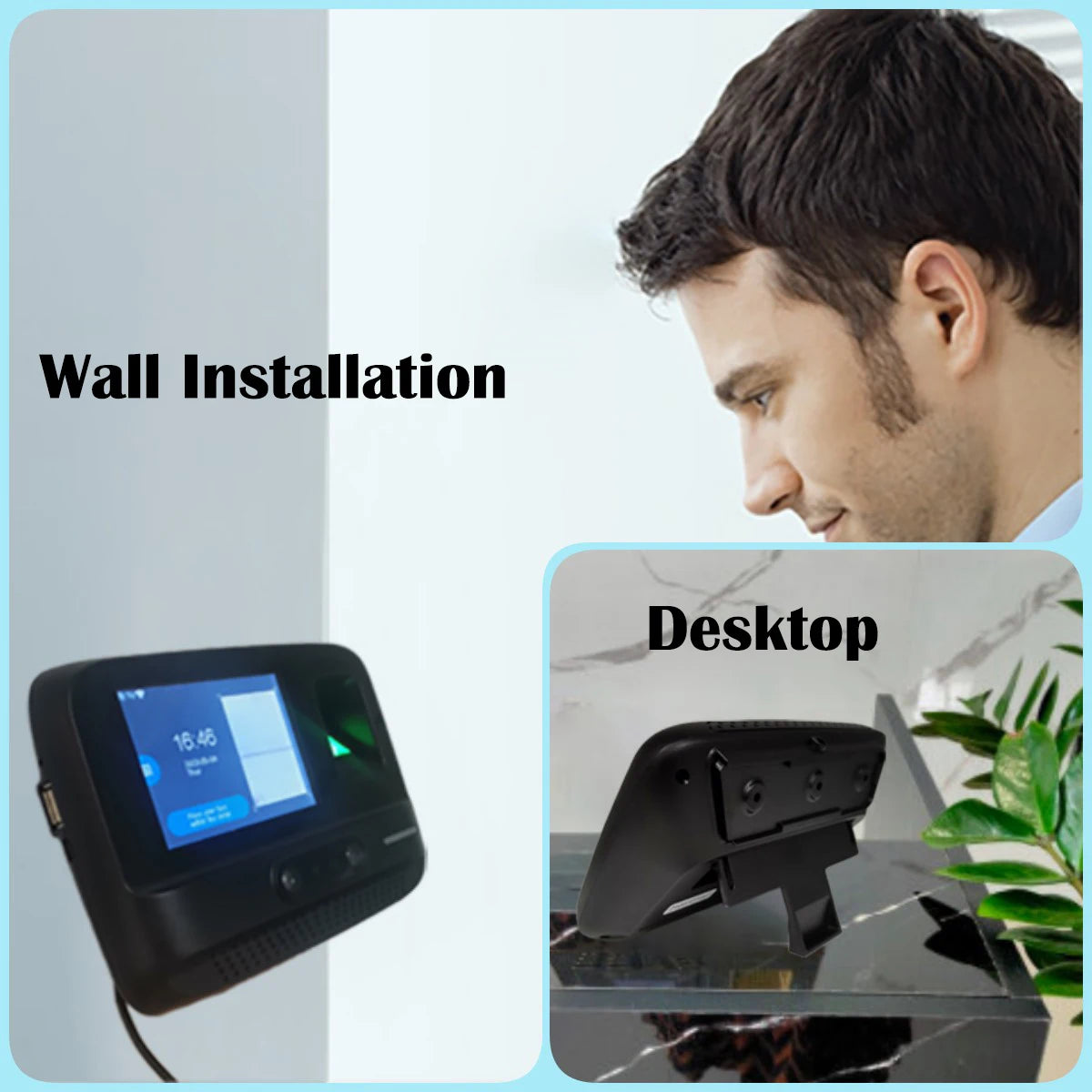 WiFi Palm Face Recognition Time Attendance Machine Desktop Fingerprint Card Empolyee Electronic Attendance Management System