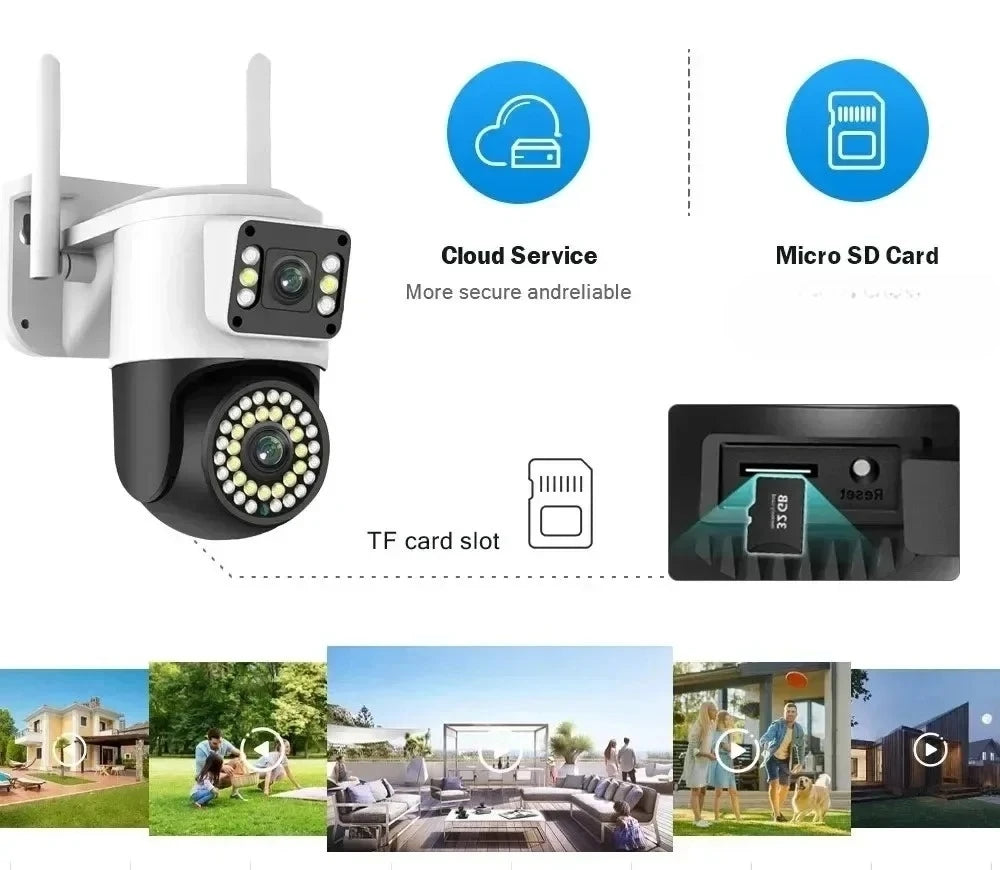 4K 8MP WiFi Surveillance Camera 10X Digital Zoom PTZ IP Camera ONVIF Dual Lens Human Detect Night vision Outdoor Security Yoosee