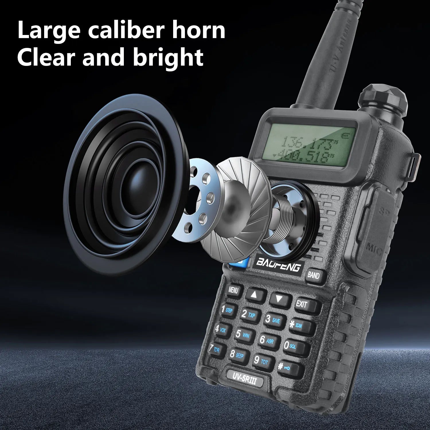 BAOFENG UV-5RIII Walkie Talkie Tri-band 136-174MHz200-260MHz 400-520MHz 128Ch 5W FM VOX Roger Beep