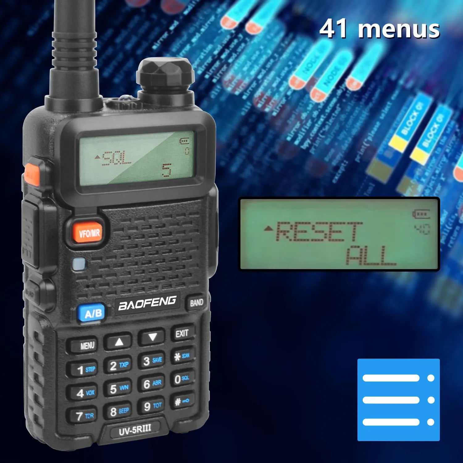 BAOFENG UV-5RIII Walkie Talkie Tri-band 136-174MHz200-260MHz 400-520MHz 128Ch 5W FM VOX Roger Beep