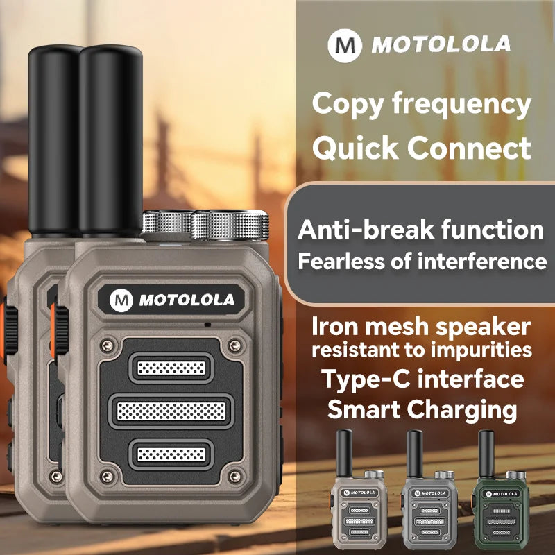 Motolola 2Pcs Mini Walkie Talkie Portable Two-Way Radio Set Walkie-talkies Radio Walkie Talkie Long Range COD