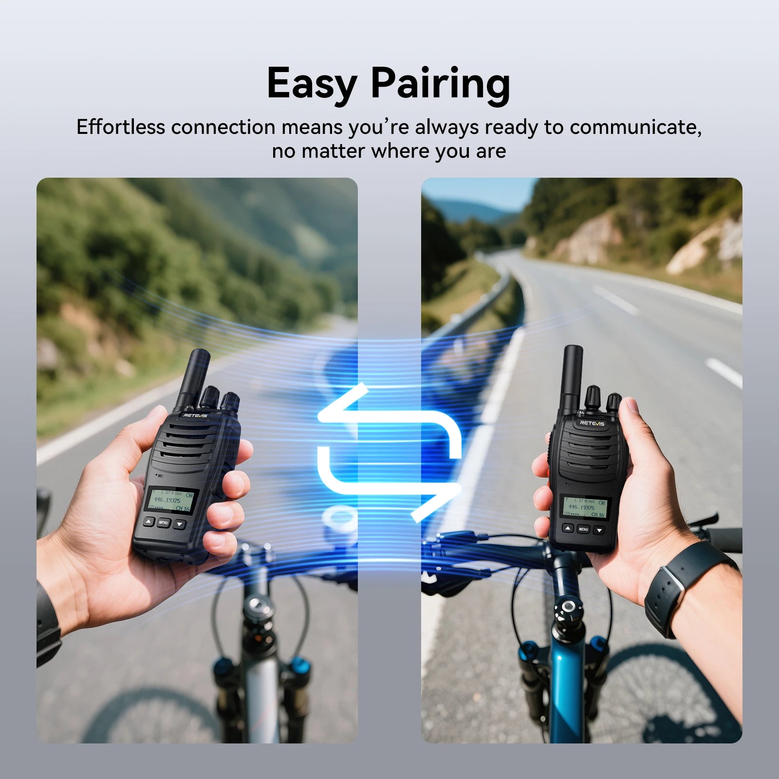 Retevis H777D (H777 Upgraded）Walkie Talkie Portable License Free LCD Display Radio Long Range Type-C Walkie-Talkies for Camping