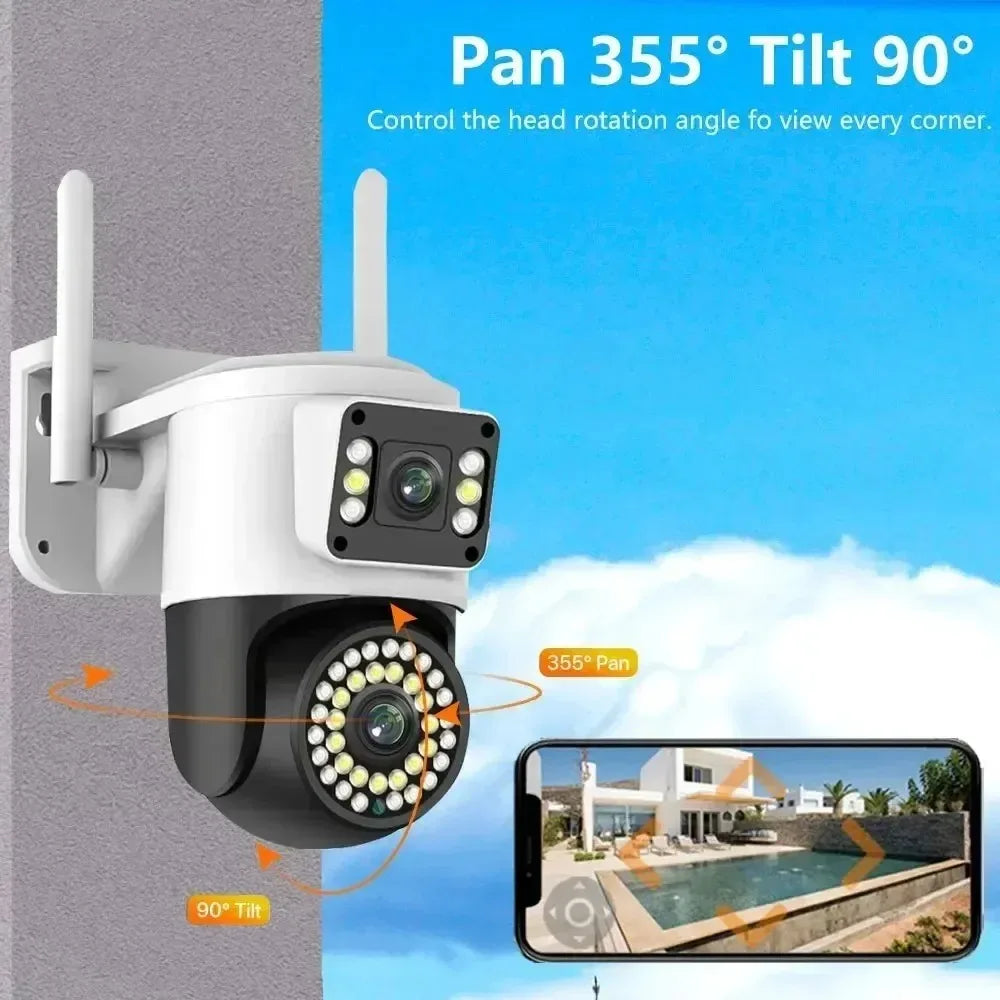4K 8MP WiFi Surveillance Camera 10X Digital Zoom PTZ IP Camera ONVIF Dual Lens Human Detect Night vision Outdoor Security Yoosee