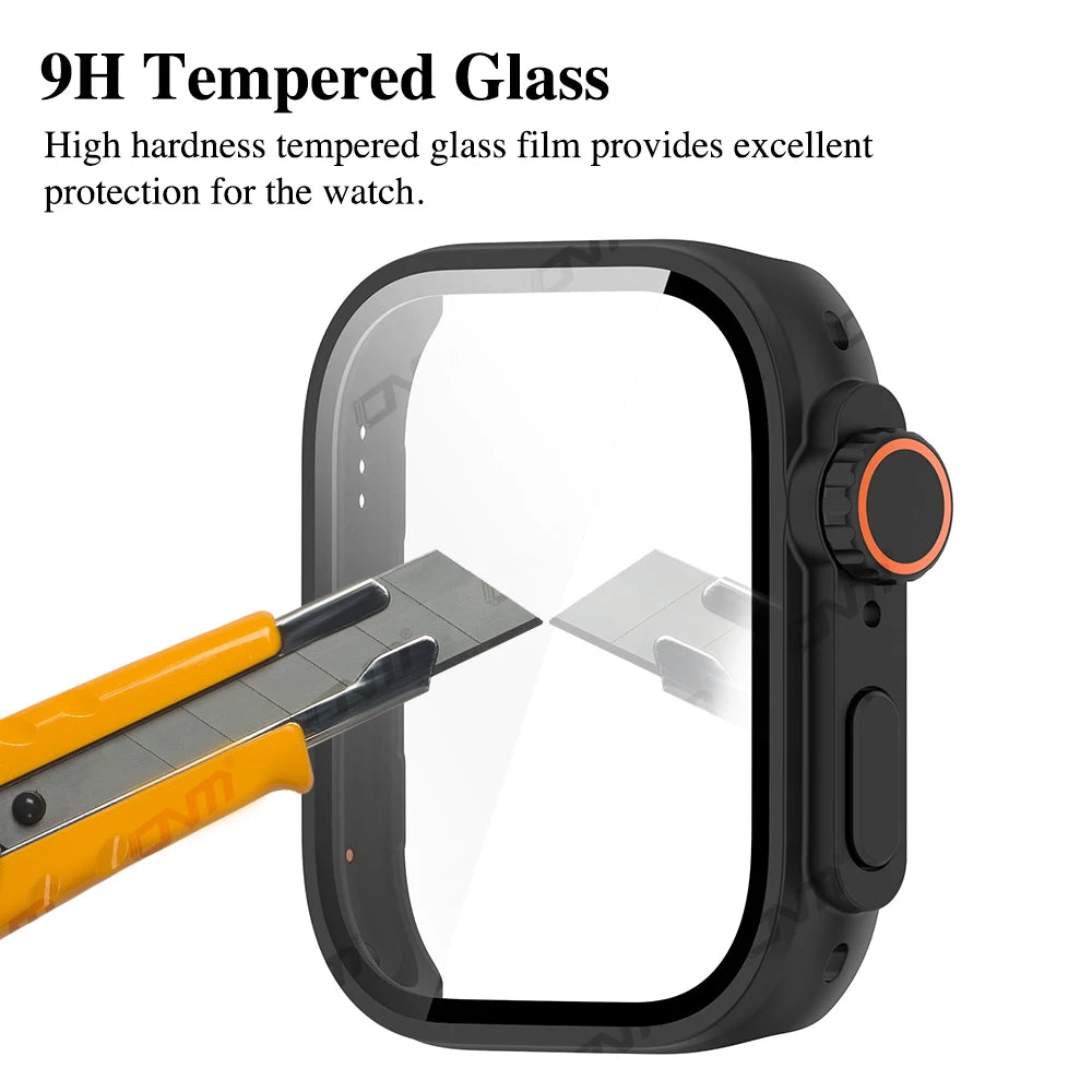 For Huawei Watch Fit 3 Hard Case Tempered Glass Screen Protector Appearance Upgrade Change To Iwatch Ultra 1/2 49MM Accessories