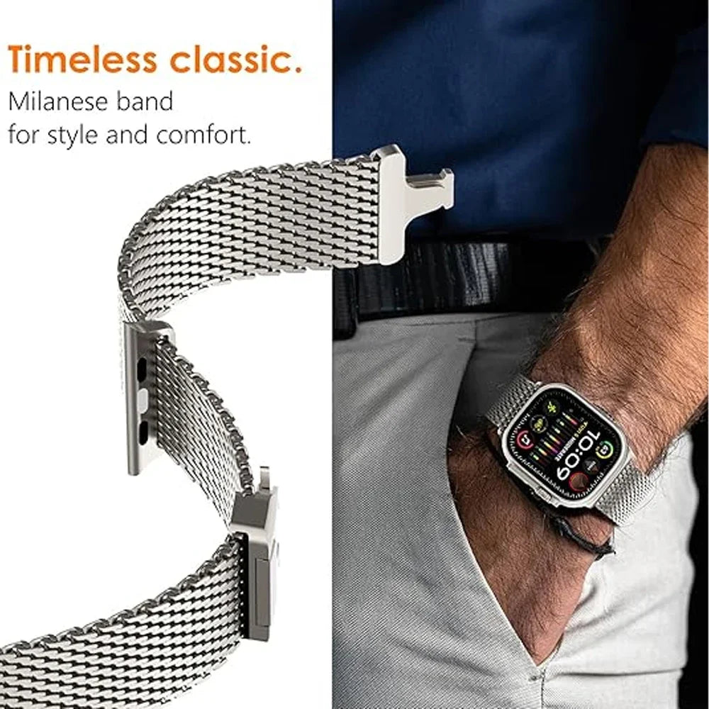 stainless steel Strap for Apple watch Ultra band 49mm 46mm 45mm 42mm iWatch 44mm 41mm 40m Loop correa bracelet Series 10 9 8 7 6