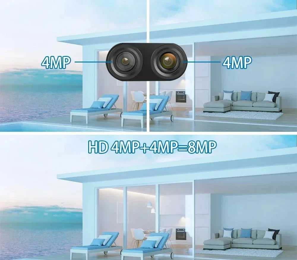 4K 8MP WiFi Surveillance Camera 10X Digital Zoom PTZ IP Camera ONVIF Dual Lens Human Detect Night vision Outdoor Security Yoosee