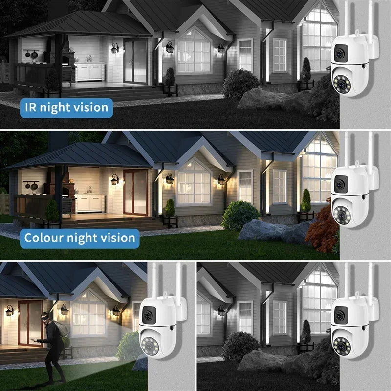 8MP Wifi Camera Dual Lens Security Wireless Outdoor Cameras Two-way Audio  AI Human Tracking Color Night Vision Baby Monitor