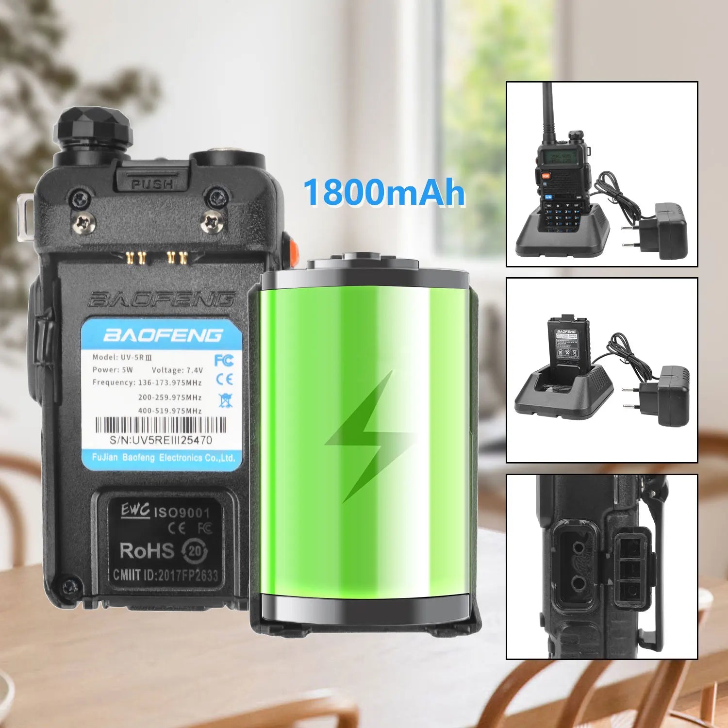 BAOFENG UV-5RIII Walkie Talkie Tri-band 136-174MHz200-260MHz 400-520MHz 128Ch 5W FM VOX Roger Beep