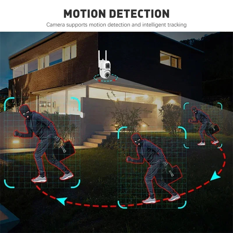 8MP Wifi Camera Dual Lens Security Wireless Outdoor Cameras Two-way Audio  AI Human Tracking Color Night Vision Baby Monitor