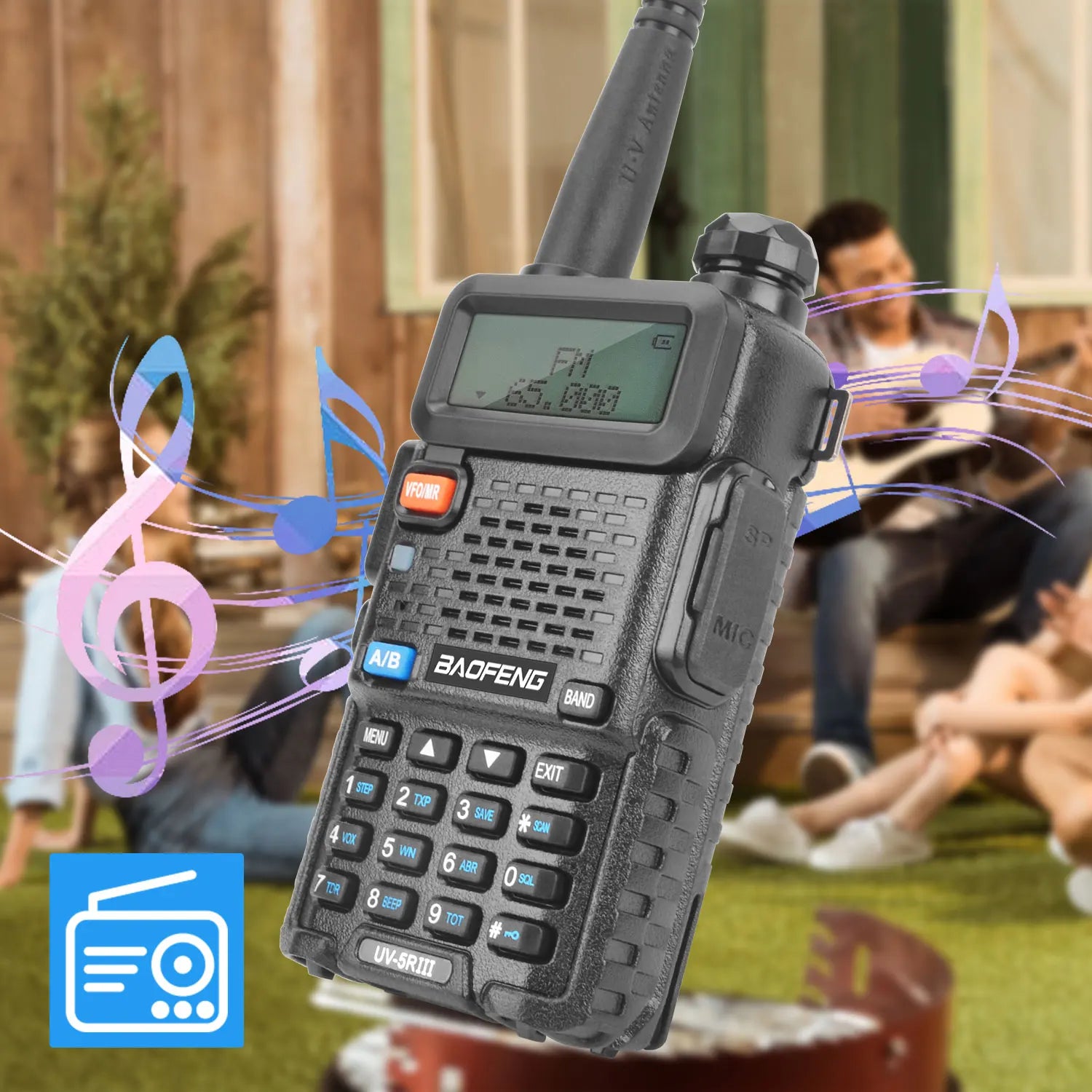 BAOFENG UV-5RIII Walkie Talkie Tri-band 136-174MHz200-260MHz 400-520MHz 128Ch 5W FM VOX Roger Beep