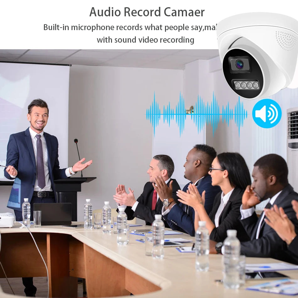 4K POE Surveillance IP camera CCTV Dome Security Camera 4MP 5MP 8MP Audio Color Night Vision Indoor Onvif compatible With NVR