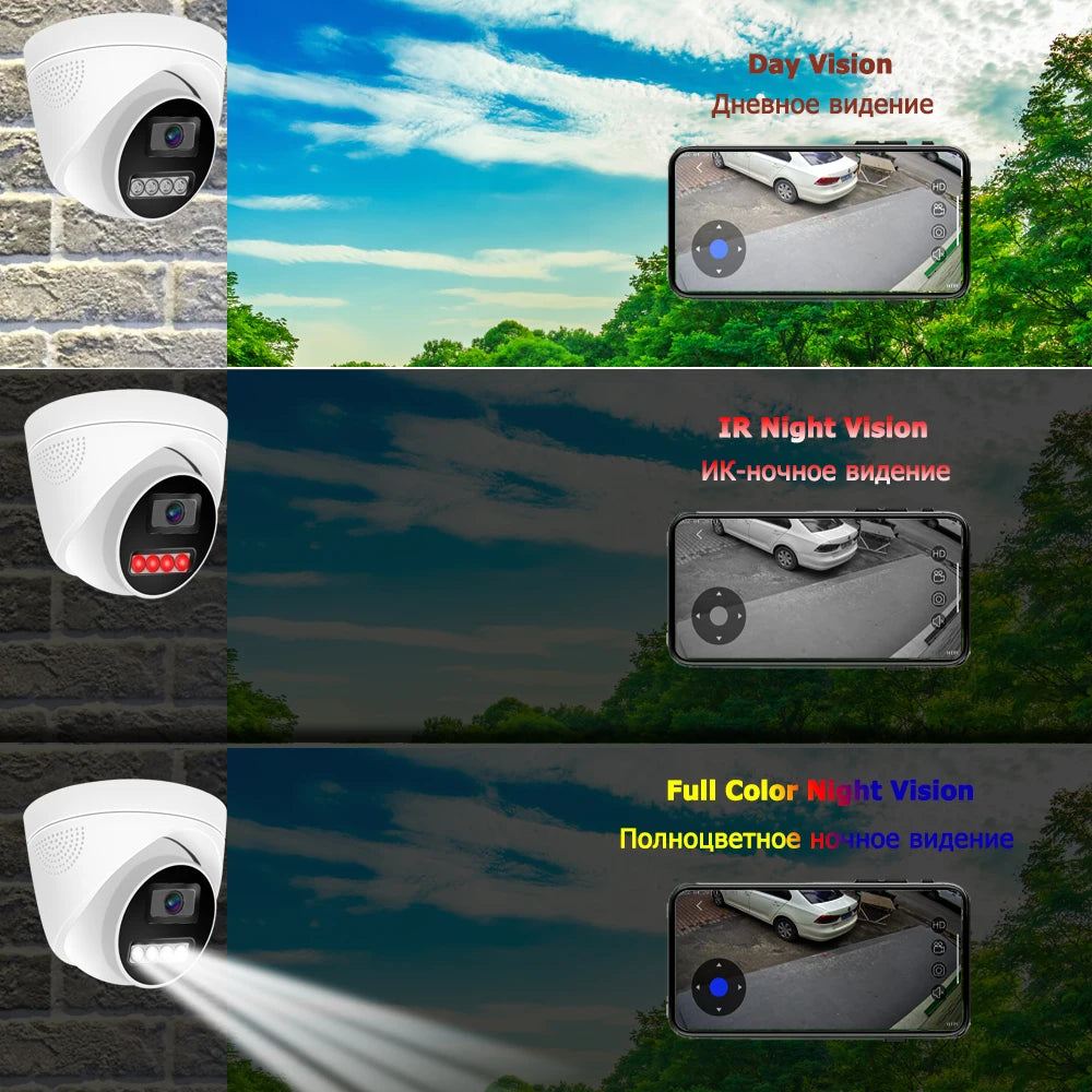 4K POE Surveillance IP camera CCTV Dome Security Camera 4MP 5MP 8MP Audio Color Night Vision Indoor Onvif compatible With NVR