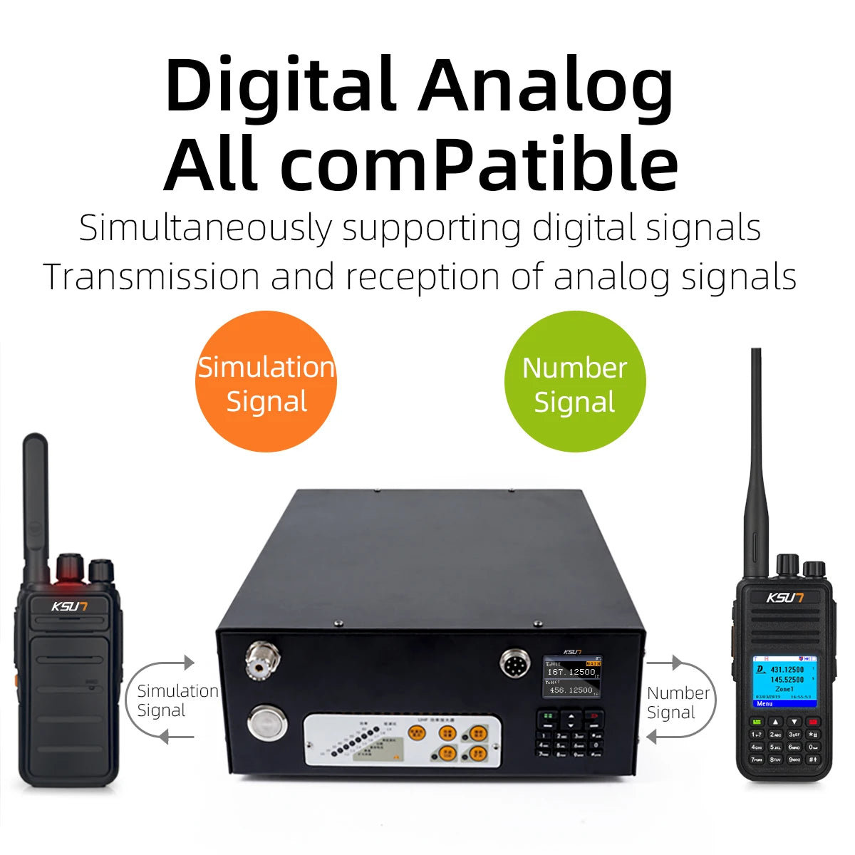 KSUN DM8668 80W Digital Analog Dual Mode Walkie Talkie Encrypted DMR Car Radio for Outdoor Adventure Dispatch Off-road Rescue