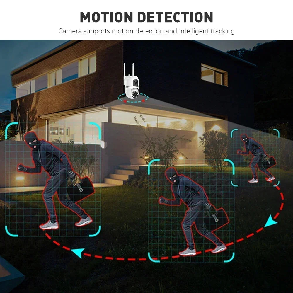 8MP Wifi Camera Dual Lens Security Wireless Outdoor Cameras Two-way Audio  AI Human Tracking Color Night Vision Baby Monitor