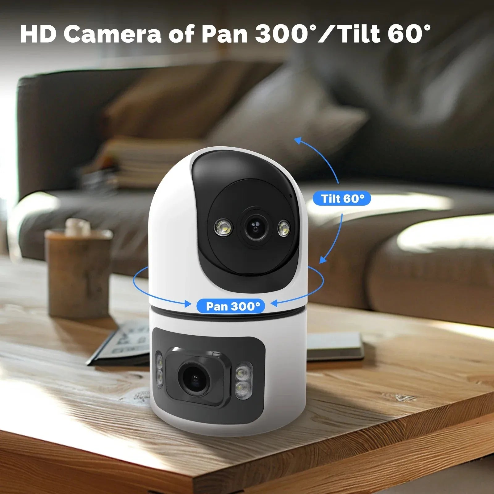 4K 8MP WiFi Surveillance Camera Dual Lens with Adjustable Bracket Two-Way Audio Onvif 10X Zoom Security Wireless Surveillance