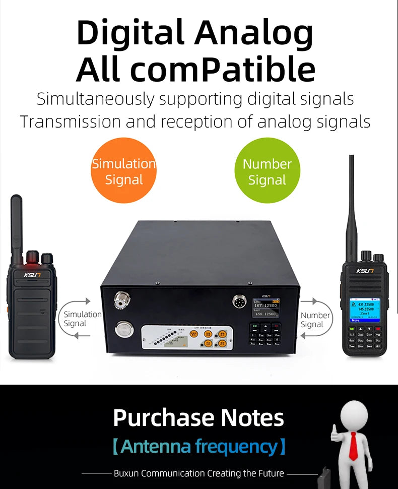 KSUN DM8668 80W Digital Analog Dual Mode Walkie Talkie Encrypted DMR Car Radio for Outdoor Adventure Dispatch Off-road Rescue