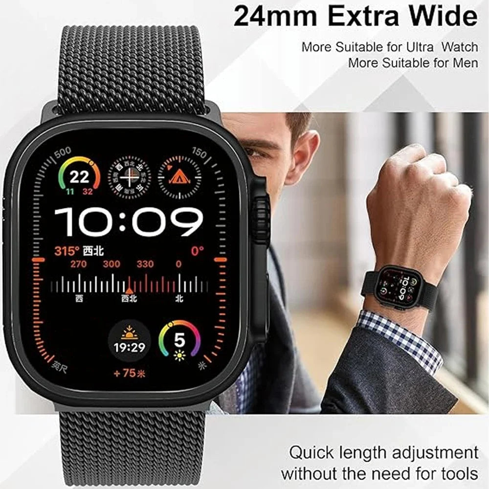 stainless steel Strap for Apple watch Ultra band 49mm 46mm 45mm 42mm iWatch 44mm 41mm 40m Loop correa bracelet Series 10 9 8 7 6