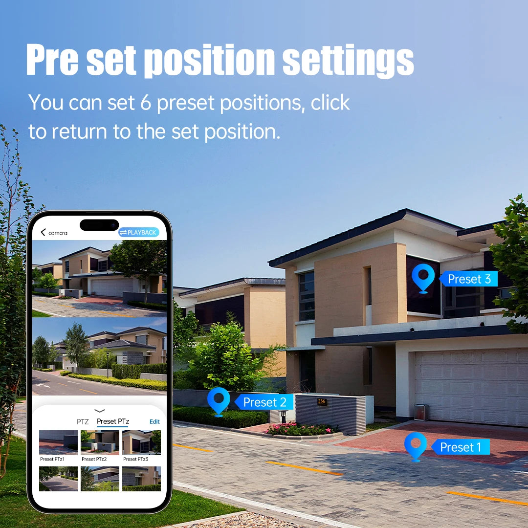 6K 12MP 4G SIM Solar Camera Outdoor 3 Lens 3 Screen Surveillance CCTV PTZ Human Detect Auto Tracking Solar Security Camera V380