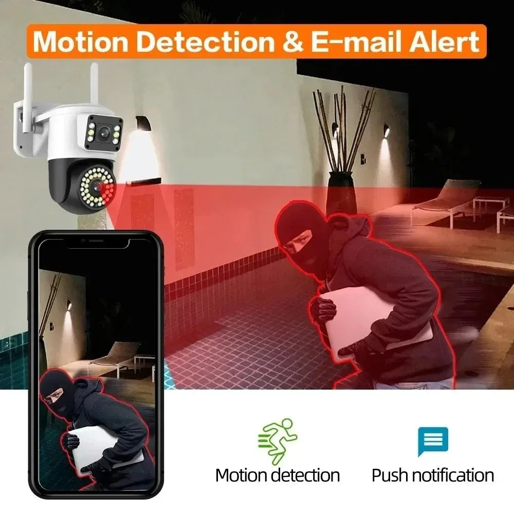 4K 8MP WiFi Surveillance Camera 10X Digital Zoom PTZ IP Camera ONVIF Dual Lens Human Detect Night vision Outdoor Security Yoosee