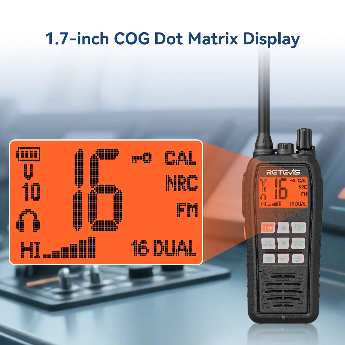 Retevis RM15 Marine Radio Transceiver VHF IP68 Waterproof Floating Radio handheld Portable Long Range Walkie Talkies for Boating