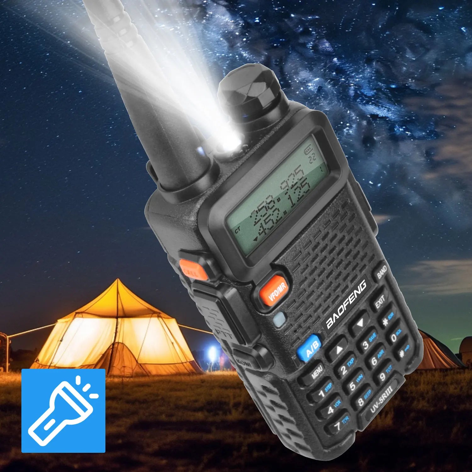 BAOFENG UV-5RIII Walkie Talkie Tri-band 136-174MHz200-260MHz 400-520MHz 128Ch 5W FM VOX Roger Beep