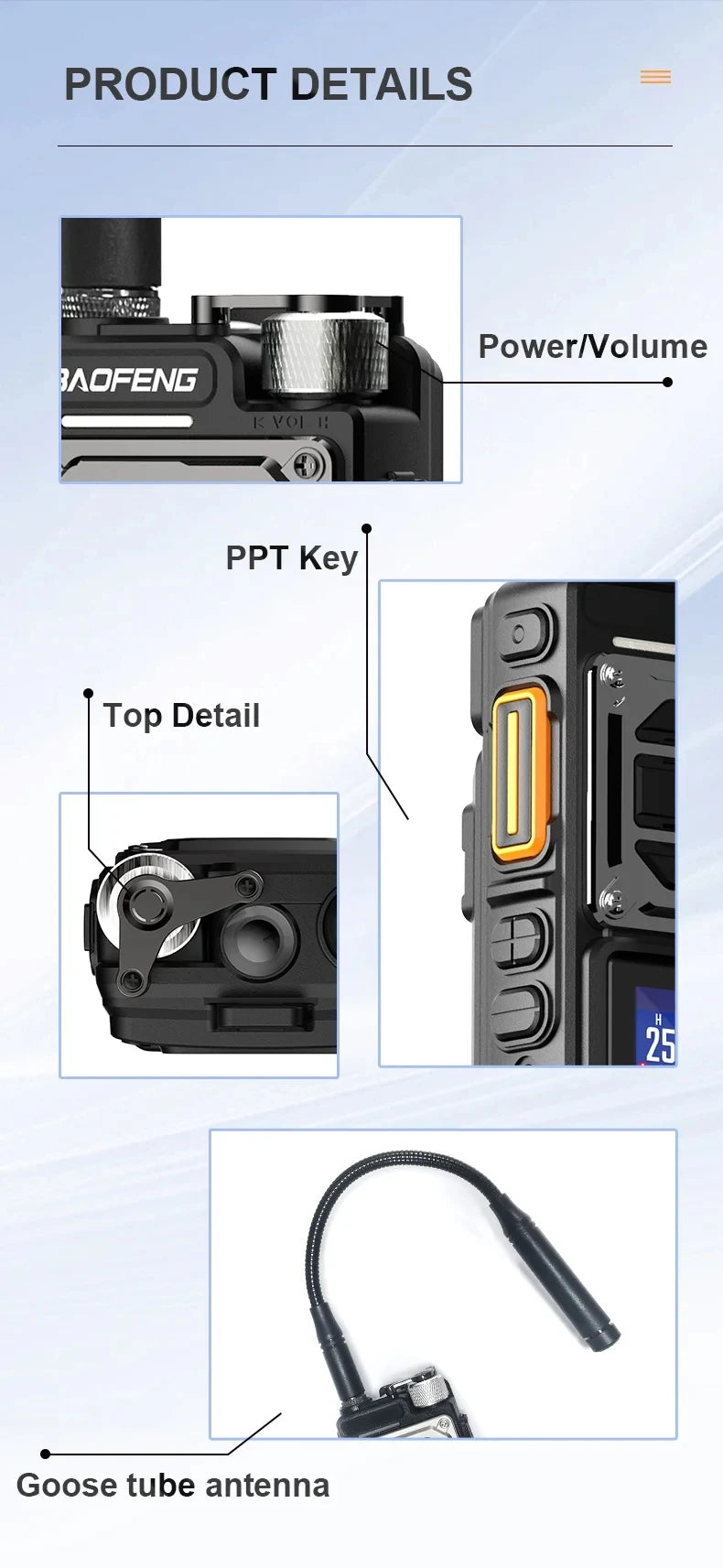 BAOFENG UV-25 10W Tactical Walkie Talkie Wireless Copy Frequency Type-C Profesional Two Way Ham Radio HF Transceiver NEW Upgrade