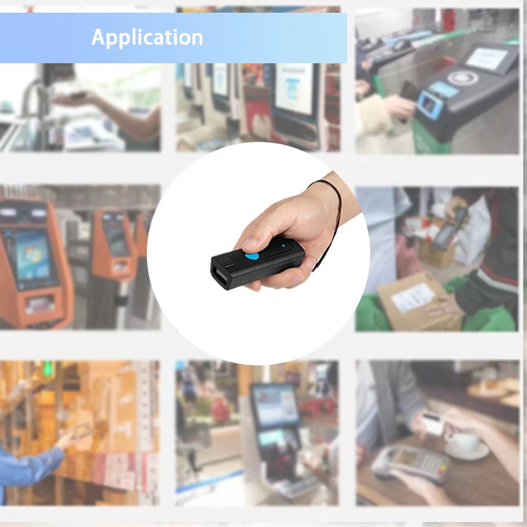 Mini Pocket Barcode Scanner Wireless Bluetooth Instant Upload or storage Mode Optional Support IOS Android Windows System
