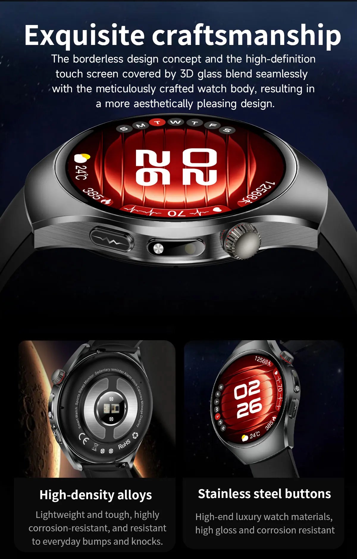 2026 New Accurate Body Health analysis Smart Watch Men ECG Blood lipids Uric acid Blood Pressure Body Fat Voice Call Smartwatch