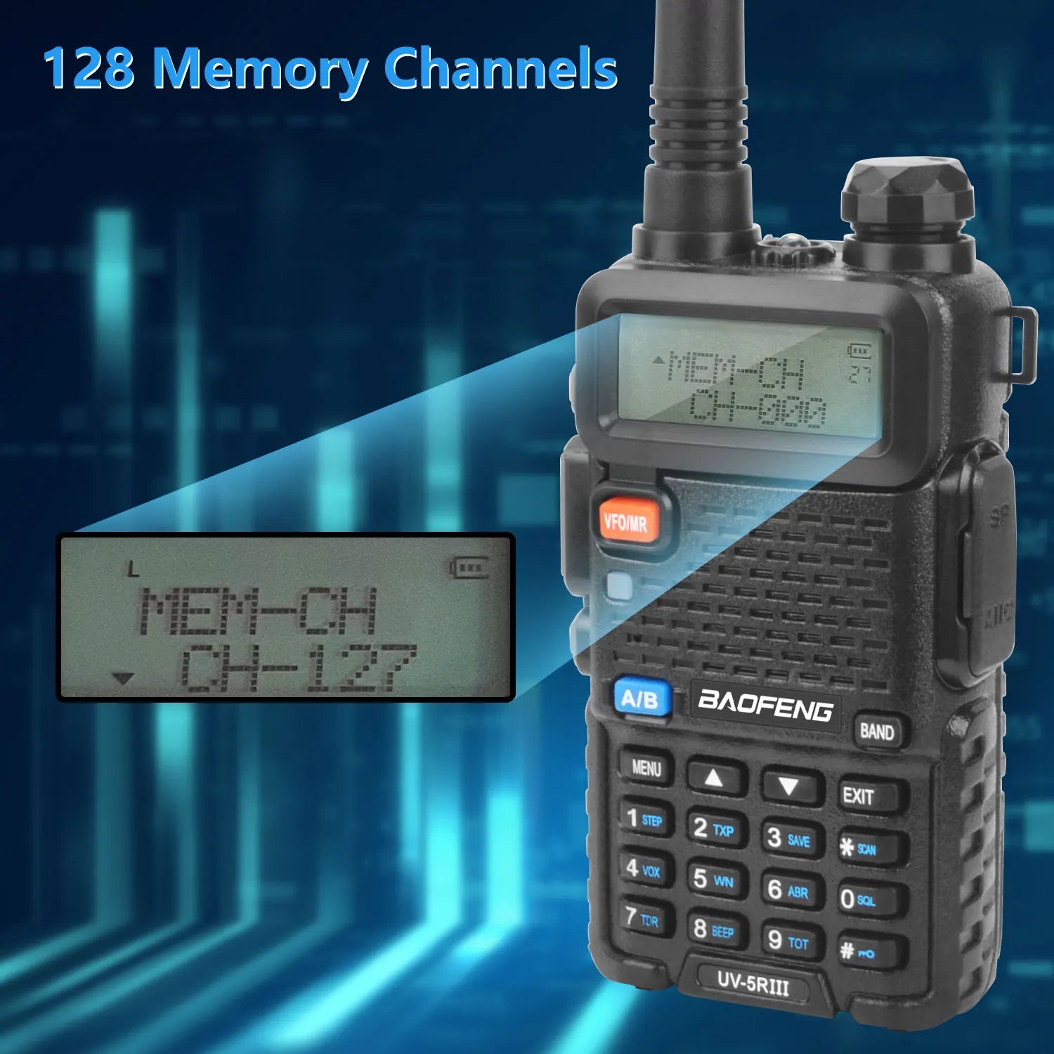 BAOFENG UV-5RIII Walkie Talkie Tri-band 136-174MHz200-260MHz 400-520MHz 128Ch 5W FM VOX Roger Beep